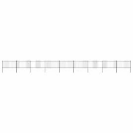 Garden Fence with Spear Top Steel 15.3x1 m Black