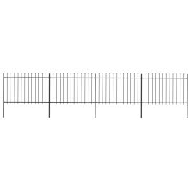 Garden Fence with Spear Top Steel 6.8x1.2 m Black