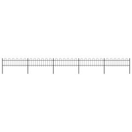Garden Fence with Hoop Top Steel 8.5x0.6 m Black