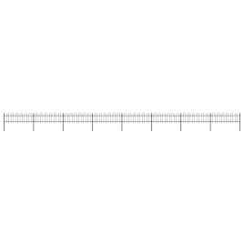 Garden Fence with Hoop Top Steel 13.6x0.6 m Black