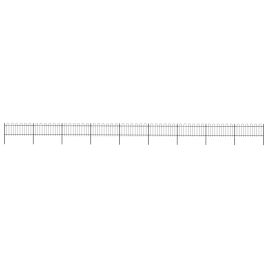 Garden Fence with Hoop Top Steel 15.3x0.8 m Black