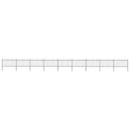 Garden Fence with Hoop Top Steel 15.3x1 m Black