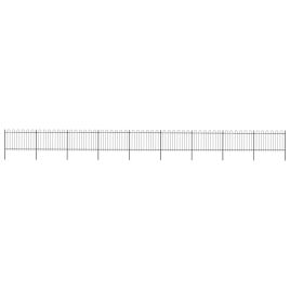 Garden Fence with Hoop Top Steel 15.3x1.2 m Black