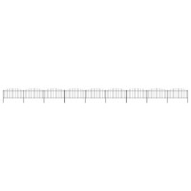Garden Fence with Spear Top Steel (0.5-0.75)x15.3 m Black