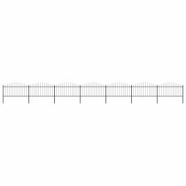 Garden Fence with Spear Top Steel 1.25-1.5x11.9 m Black