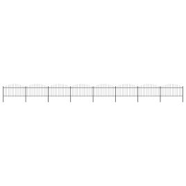 Garden Fence with Spear Top Steel 1.25-1.5x13.6 m Black