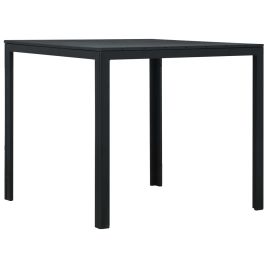 Coffee Table Black 78x78x74 cm HDPE Wood Look