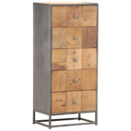 Oak Finish Chest of Drawers - LYON Tallboy Small Chest  5 Drawers