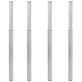Telescopic Table Legs 4 pcs Brushed Nickel 710 mm-1100 mm