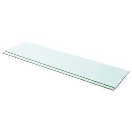 Shelves 2 Pieces Panel Glass Clear 100x25 cm