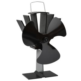 Heat Powered Stove Fan 3 Blades Black