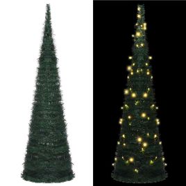 CUDLEN 150cm Pre-Lit Pop-up String Artificial Christmas Tree - Green