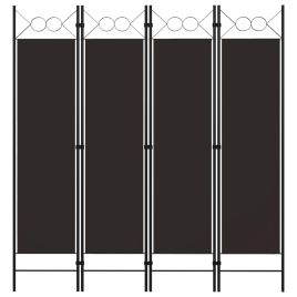 4-Panel Room Divider Brown 160x180 cm