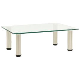 TV Stand Transparent 40x35x17 cm Tempered Glass
