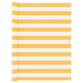 Balcony Screen White and Yellow 120x400 cm Oxford Fabric