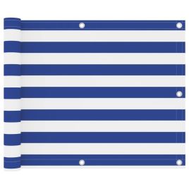 Balcony Screen White and Blue 75x400 cm Oxford Fabric