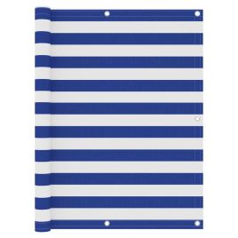 Balcony Screen White and Blue 120x600 cm Oxford Fabric