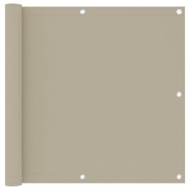 Balcony Screen Beige 90x500 cm Oxford Fabric