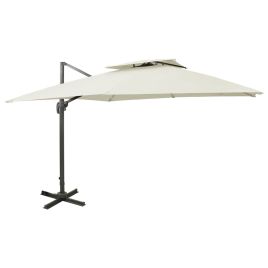 Cantilever Umbrella with Double Top 300x300cm Sand