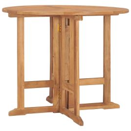 ORMERE Folding Garden Dining Table Dia 90x75 cm Solid Wood - Teak