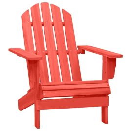 Garden Adirondack Chair Solid Fir Wood Red
