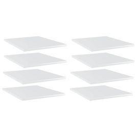 Bookshelf Boards 8 pcs High Gloss White 40x50x1.5 cm Engineered Wood