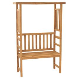 Garden Bench with Pergola 115 cm Solid Teak Wood