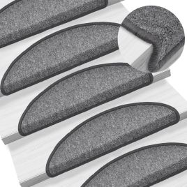 Stair Mats 10 pcs 56x17x3 cm Dark Grey