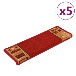 Stair Mats Self-adhesive 5 pcs 65x25 cm Red