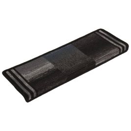 Stair Mats Self-adhesive 10 pcs 65x25 cm Black and Grey