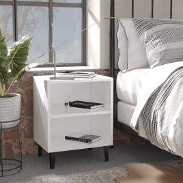 Bed Cabinets with Metal Legs 2 pcs White 40x30x50cm - Paxon
