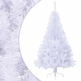 HOLWIN Artificial Half Christmas Tree with Stand White 150 cm PVC