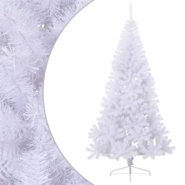 Artificial Half Christmas Tree with Stand White 210 cm PVC