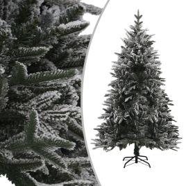 Artificial Christmas Tree with Flocked Snow Green 210cm
