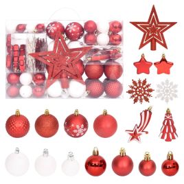Briet 108 Piece Christmas Bauble Set Red and White