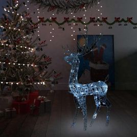 GLISTEN Acrylic Reindeer Christmas Decoration 140 LEDs 120 cm Cold White