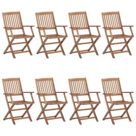 Folding Outdoor Chairs 8 pcs Solid Acacia Wood