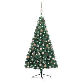 GLIMMO Artificial Half Pre-lit Christmas Tree with Ball Set Green 240 cm