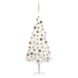 Fluer Pre-lit Christmas Tree Ball Set White 150cm Deluxe