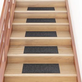 Self-adhesive Stair Mats Rectangular 15 pcs 60x25 cm Grey