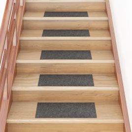 Self-adhesive Stair Mats Rectangular 15 pcs 60x25 cm Anthracite