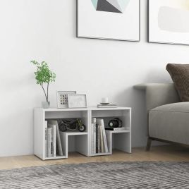 Bed Cabinets 2 pcs High Gloss White 40x30x40cm Engineered Wood