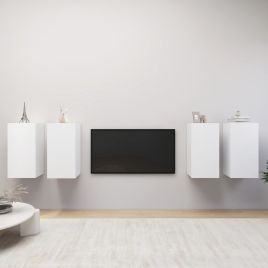TV Cabinets 4 Pieces White 30.5x30x60 cm Engineered Wood