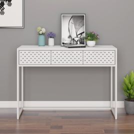 Console Table White 106x35x75 cm Steel