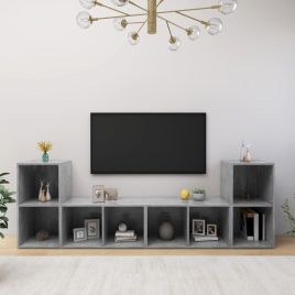 TV Cabinets 4 Pieces Concrete Grey 72x35x36.5 cm Engineered Wood