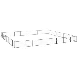 Dog Kennel Black 64 m2 Steel