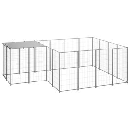 Dog Kennel Silver 6.05 m2 Steel