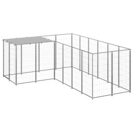 Dog Kennel Silver 4.84 m2 Steel
