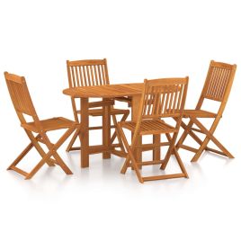 5 Piece Garden Dining Set Solid Acacia Wood