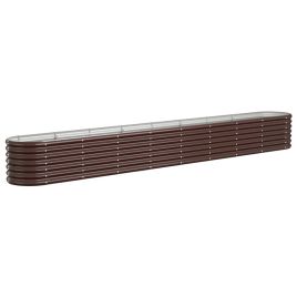 Garden Planter Powder-coated Steel 332x40x36 cm Brown